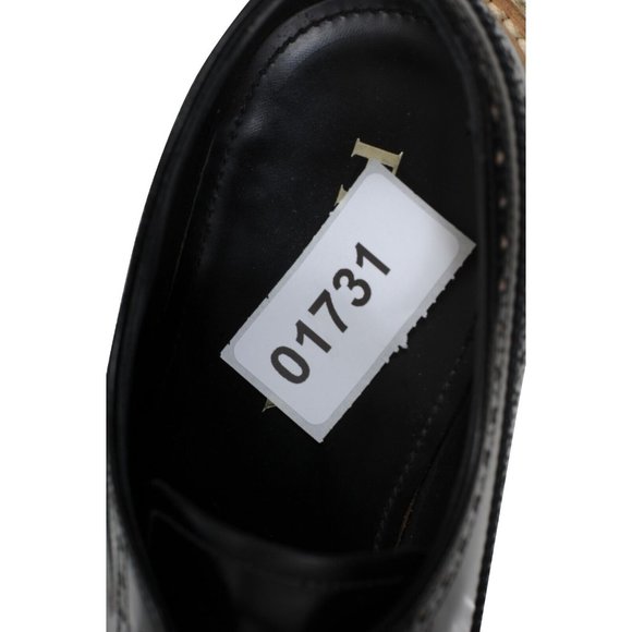 Prada Men Platform Brogue US9.5 UK8.5 Black Leather Wingtip Espadrille Medallion - Picture 10 of 11